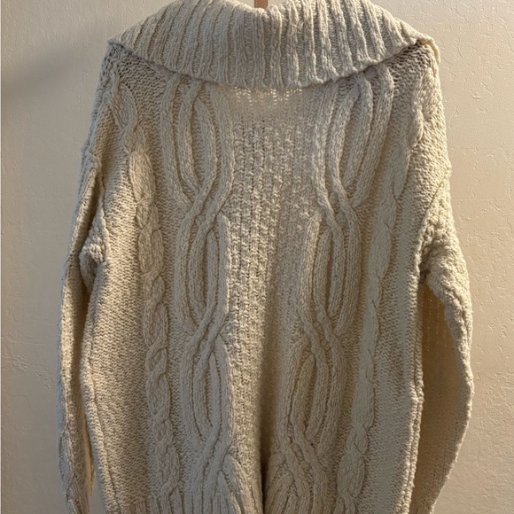 Anthropologie Cream Cable Knit Cardigan - Picture 5 of 7